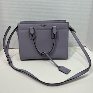 Kate Spade Medium Satchel Saffiano Leather in Frozen Lilac purple purse handbag